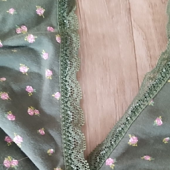 Arizona Jean Company Green Bralette with Pink Floral Accents - Picture 2 of 4
